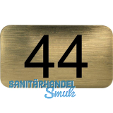 Nummernschild selbstklebend, 35 x 20 mm, Type 44, Kunststoff gold metallic