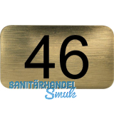 Nummernschild selbstklebend, 35 x 20 mm, Type 46, Kunststoff gold metallic