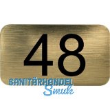 Nummernschild selbstklebend, 35 x 20 mm, Type 48, Kunststoff gold metallic