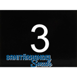 Nummernschild selbstklebend, 40 x 30 mm, Type 3, Kunststoff schwarz gl�nzend