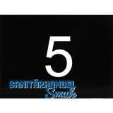 Nummernschild selbstklebend, 40 x 30 mm, Type 5, Kunststoff schwarz gl�nzend