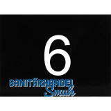 Nummernschild selbstklebend, 40 x 30 mm, Type 6, Kunststoff schwarz gl�nzend
