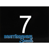 Nummernschild selbstklebend, 40 x 30 mm, Type 7, Kunststoff schwarz gl�nzend
