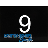 Nummernschild selbstklebend, 40 x 30 mm, Type 9, Kunststoff schwarz gl�nzend