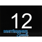 Nummernschild selbstklebend, 40 x 30 mm, Type 12, Kunststoff schwarz gl�nzend