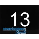 Nummernschild selbstklebend, 40 x 30 mm, Type 13, Kunststoff schwarz gl�nzend