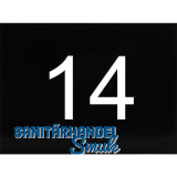 Nummernschild selbstklebend, 40 x 30 mm, Type 14, Kunststoff schwarz gl�nzend