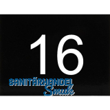 Nummernschild selbstklebend, 40 x 30 mm, Type 16, Kunststoff schwarz gl�nzend