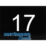Nummernschild selbstklebend, 40 x 30 mm, Type 17, Kunststoff schwarz gl�nzend