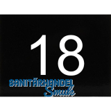 Nummernschild selbstklebend, 40 x 30 mm, Type 18, Kunststoff schwarz gl�nzend