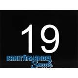 Nummernschild selbstklebend, 40 x 30 mm, Type19, Kunststoff schwarz gl�nzend