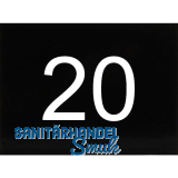Nummernschild selbstklebend, 40 x 30 mm, Type 20, Kunststoff schwarz gl�nzend