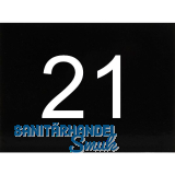 Nummernschild selbstklebend, 40 x 30 mm, Type 21, Kunststoff schwarz gl�nzend