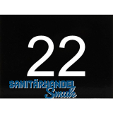 Nummernschild selbstklebend, 40 x 30 mm, Type 22, Kunststoff schwarz gl�nzend