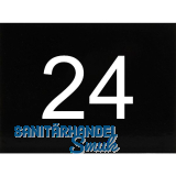 Nummernschild selbstklebend, 40 x 30 mm, Type 24, Kunststoff schwarz gl�nzend