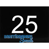 Nummernschild selbstklebend, 40 x 30 mm, Type 25, Kunststoff schwarz gl�nzend