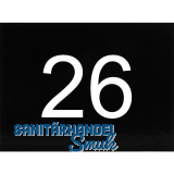 Nummernschild selbstklebend, 40 x 30 mm, Type 26, Kunststoff schwarz gl�nzend