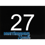 Nummernschild selbstklebend, 40 x 30 mm, Type 27, Kunststoff schwarz gl�nzend