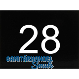 Nummernschild selbstklebend, 40 x 30 mm, Type 28, Kunststoff schwarz gl�nzend