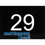 Nummernschild selbstklebend, 40 x 30 mm, Type 29, Kunststoff schwarz gl�nzend
