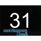 Nummernschild selbstklebend, 40 x 30 mm, Type 31, Kunststoff schwarz gl�nzend