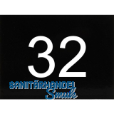 Nummernschild selbstklebend, 40 x 30 mm, Type 32, Kunststoff schwarz gl�nzend