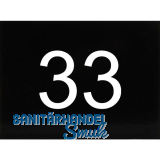 Nummernschild selbstklebend, 40 x 30 mm, Type 33, Kunststoff schwarz gl�nzend