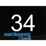 Nummernschild selbstklebend, 40 x 30 mm, Type 34, Kunststoff schwarz gl�nzend