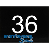 Nummernschild selbstklebend, 40 x 30 mm, Type 36, Kunststoff schwarz gl�nzend