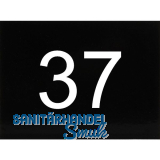 Nummernschild selbstklebend, 40 x 30 mm, Type 37, Kunststoff schwarz gl�nzend