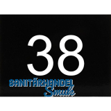 Nummernschild selbstklebend, 40 x 30 mm, Type 38, Kunststoff schwarz gl�nzend