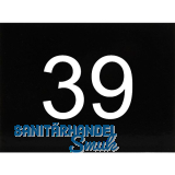 Nummernschild selbstklebend, 40 x 30 mm, Type 39, Kunststoff schwarz gl�nzend