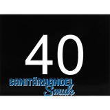 Nummernschild selbstklebend, 40 x 30 mm, Type 40, Kunststoff schwarz gl�nzend