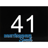 Nummernschild selbstklebend, 40 x 30 mm, Type 41, Kunststoff schwarz gl�nzend