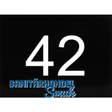 Nummernschild selbstklebend, 40 x 30 mm, Type 42, Kunststoff schwarz gl�nzend