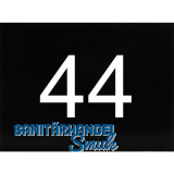 Nummernschild selbstklebend, 40 x 30 mm, Type 44, Kunststoff schwarz gl�nzend