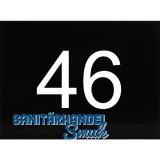 Nummernschild selbstklebend, 40 x 30 mm, Type 46, Kunststoff schwarz gl�nzend