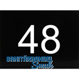 Nummernschild selbstklebend, 40 x 30 mm, Type 48, Kunststoff schwarz gl�nzend