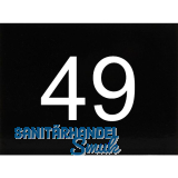 Nummernschild selbstklebend, 40 x 30 mm, Type 49, Kunststoff schwarz gl�nzend