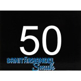 Nummernschild selbstklebend, 40 x 30 mm, Type 50, Kunststoff schwarz gl�nzend