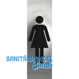 WC Symbol Frau selbstklebend, 48 x 150 mm, Edelstahl geb�rstet