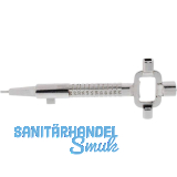 Universal-Bauschl�ssel mit Messskala, Gesamtl�nge 195 mm, Stahl vernickelt