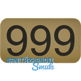 Nummernschild selbstklebend, 35 x 20 mm, Type 51-999, Kunststoff gold metallic