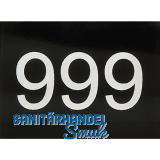 Nummernschild selbstklebend, 40 x 30 mm, Type 51-999,Kunststoff schwarz gl�nzend