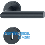 HOPPE Dr�ckergarnitur AMSTERDAM - auf Rosette BB, Edelstahl schwarz matt