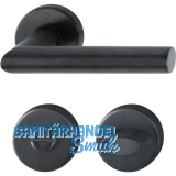 HOPPE Dr�ckergarnitur AMSTERDAM - auf Rosette WC, Edelstahl schwarz matt
