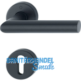 HOPPE Dr�ckergarnitur AMSTERDAM FH - auf Rosette PZ, Edelstahl schwarz matt