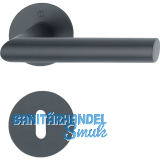 HOPPE Dr�ckergarnitur AMSTERDAM - auf Flachrosette BB, Edelstahl schwarz matt