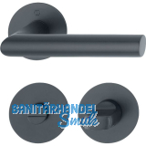 HOPPE Dr�ckergarnitur AMSTERDAM - auf Flachrosette WC, Edelstahl schwarz matt