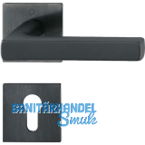 HOPPE Dr�ckergarnitur DALLAS auf Flachrosetten PZ, Edelstahl schwarz matt